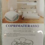 Coprimaterasso Matrimoniale In Spugna Jersey Elasticizzato Con Angoli Maxi  Mastro Bianco Disegno Jacquard
